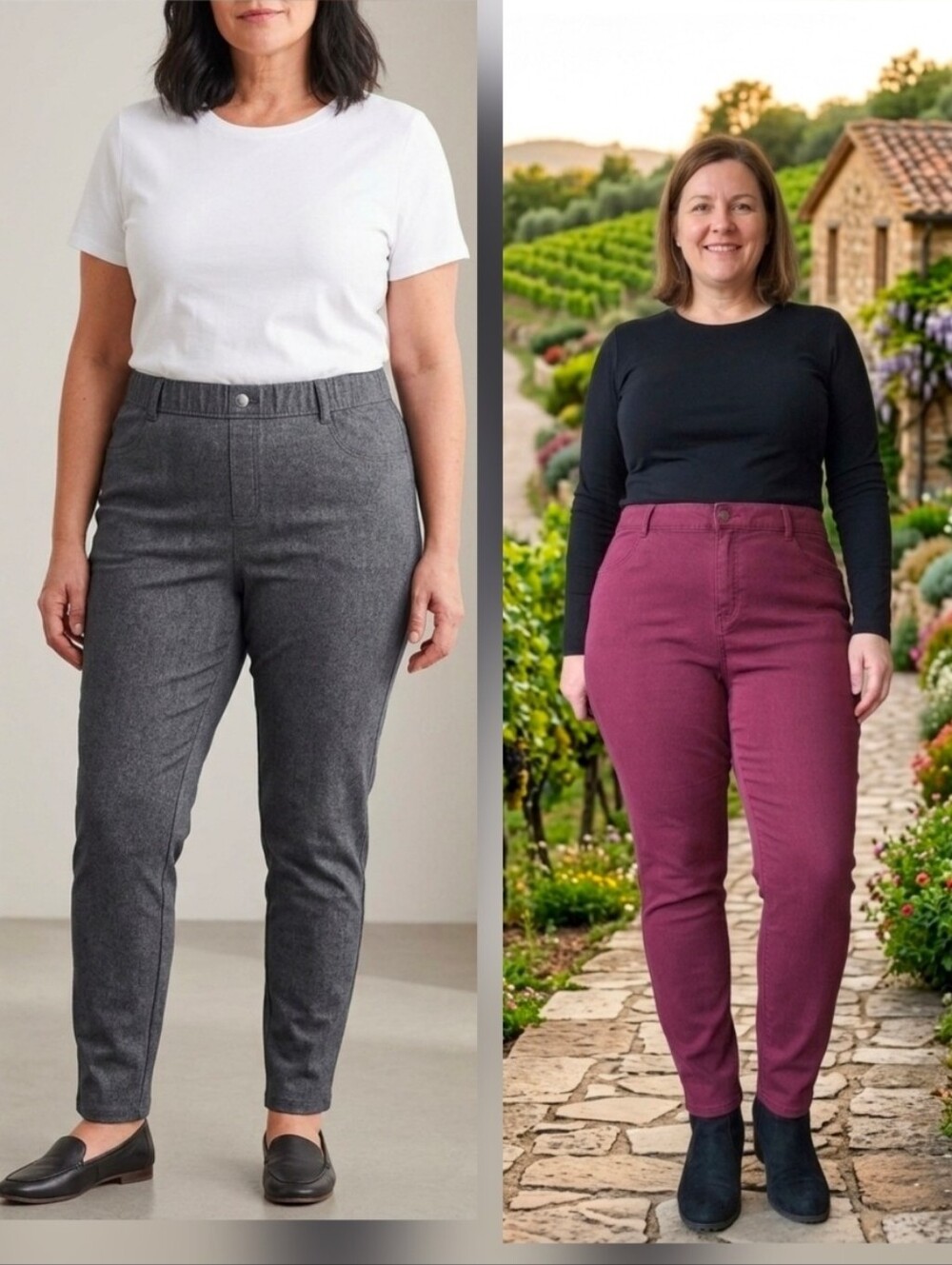 Set Of Time and Tru Two-Pair Skinny Pants ,gray  And Marron XXL(20)